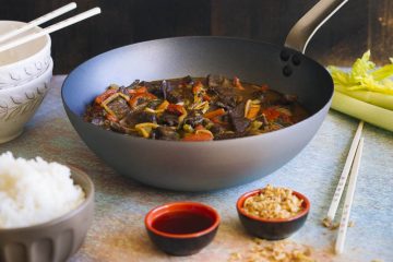 Wok de ternera, verduras y salsa de ostras 4